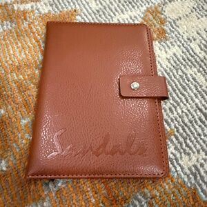 Sandals Resort Vacations Tan Brown faux leather passport wallet card holder